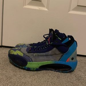 Air Jordan 34 Low 'EYBL' | Size 8 |Green/Blue